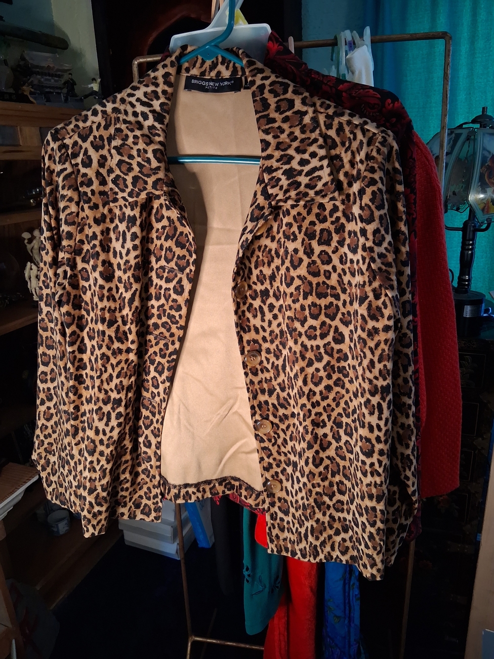 Briggs New York Leopard Print Blazer in Tan and Black